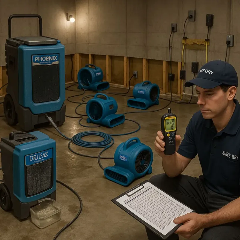 Structural Drying and Dehumidification process in Blythe, CA